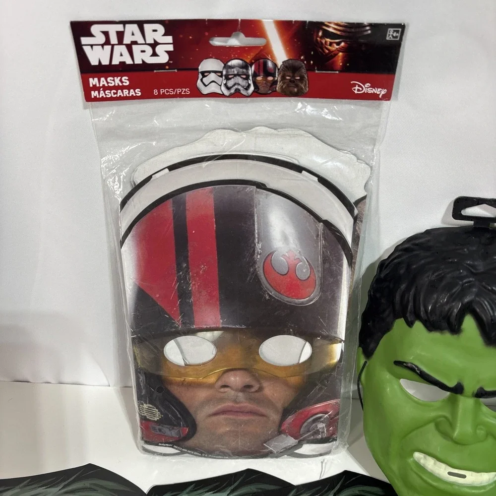 Paper Halloween Star Wars Hulk Masks‎ & Batman Rubber Mask Spider Man & More - Picture 2 of 15